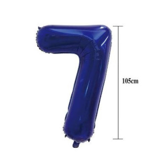 Globo Foil de Número 7 de 105 Centímetros de color Azul Oscuro