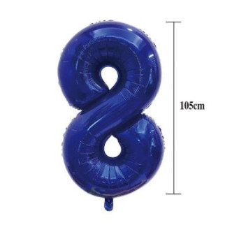 Globo Foil de Número 8 de 105 Centímetros de color Azul Oscuro
