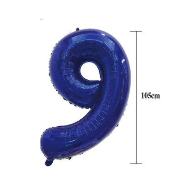 Globo Foil de Número 9 de 105 Centímetros de color Azul Oscuro