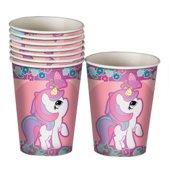 Vaso 8 Unidades de Unicornio de 10 Centímetros