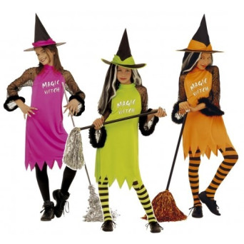 Disfraz de Bruja Varios Colores Infantil