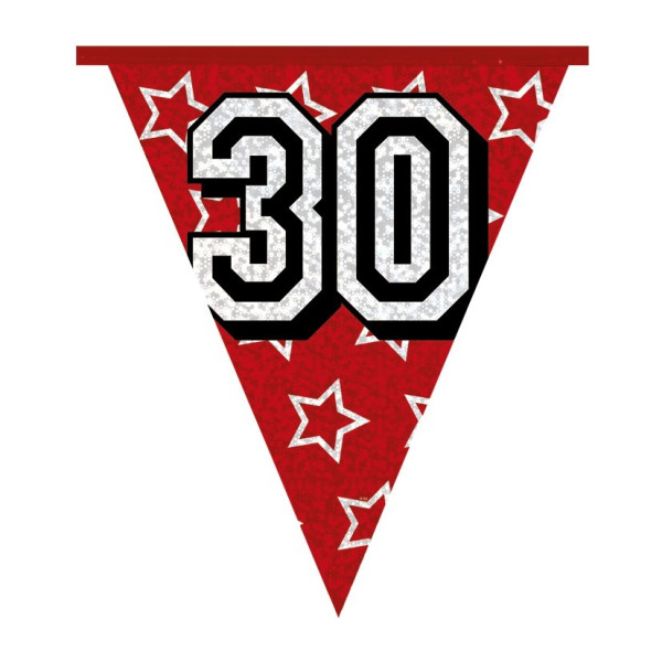 Guirnalda de Banderines Holográficos Número 30 de 8 Metros