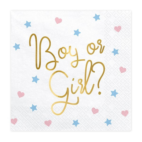Servilleta de Boy or Girl? 20 Unidades de 33 x 33 Centímetros