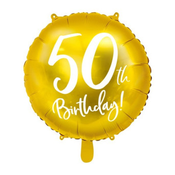Globo Foil de 50th Birthday de 45 Centímetros de color Oro