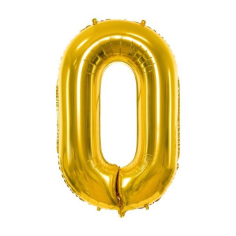 Globo Foil de Número 0 de 86 Centímetros de color Oro