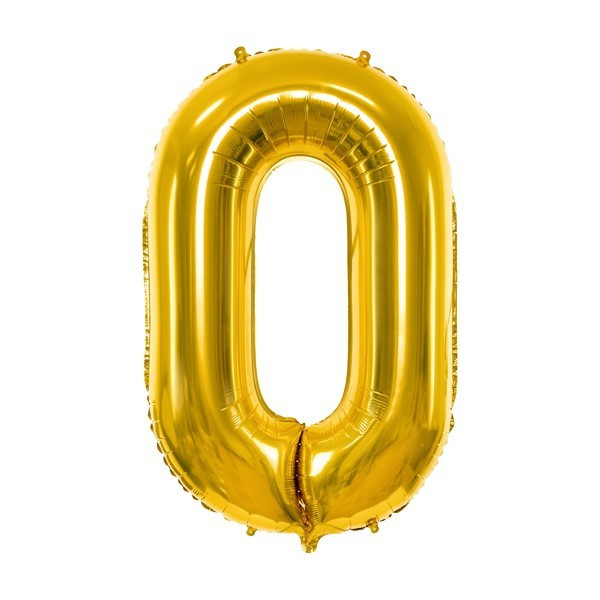Globo Foil de Número 0 de 86 Centímetros de color Oro