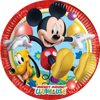 Plato de Mickey 8 Unidades de 20 Centímetros