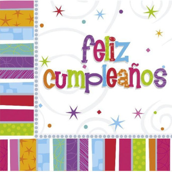 Servilleta de Feliz Cumpleaños 16 Unidades de 33 x 33 Centímetros