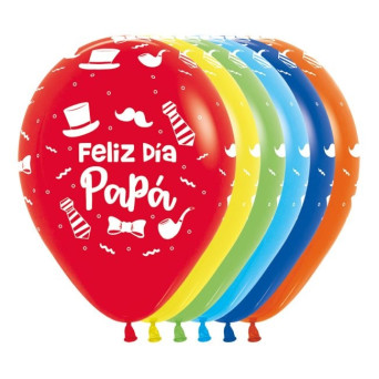 Globo Látex de Feliz Día Papá 12 Unidades R12 de 30 Centímetros