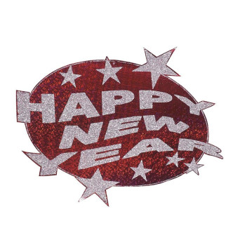 Colgante de Happy New Year de 50 Centímetros de color Rojo