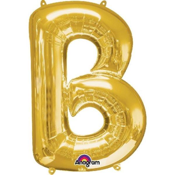 Globo Foil de Letra B de 40 Centímetros de color Oro