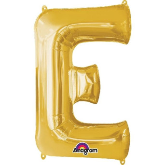 Globo Foil de Letra E de 40 Centímetros de color Oro
