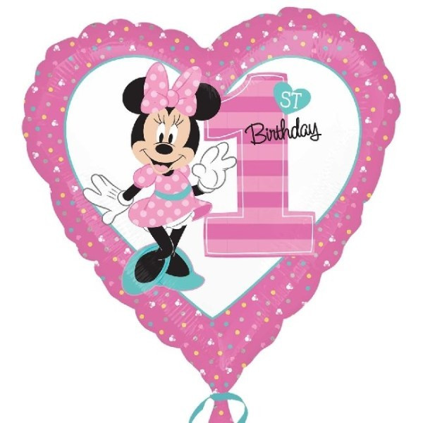 Globo Foil de 1st Birthday Minnie Mouse de 45 Centímetr