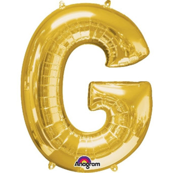 Globo Foil de Letra G de 40 Centímetros de color Oro