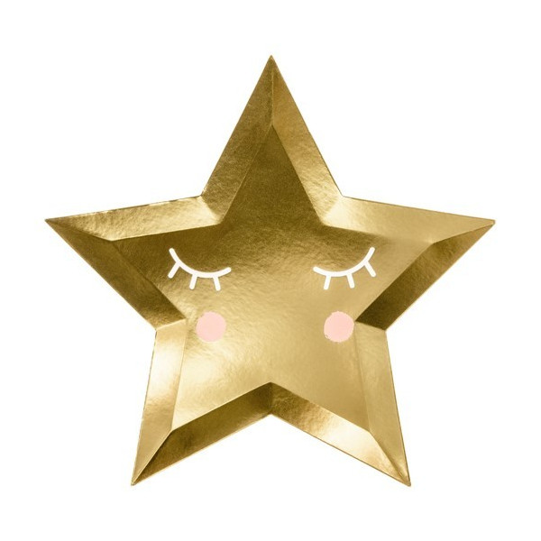 Plato de Little Star 6 Unidades de 27 Centímetros de color Oro