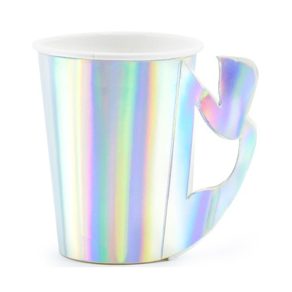Vaso de Sirena Iridiscente 6 Unidades de 220 Mililitros