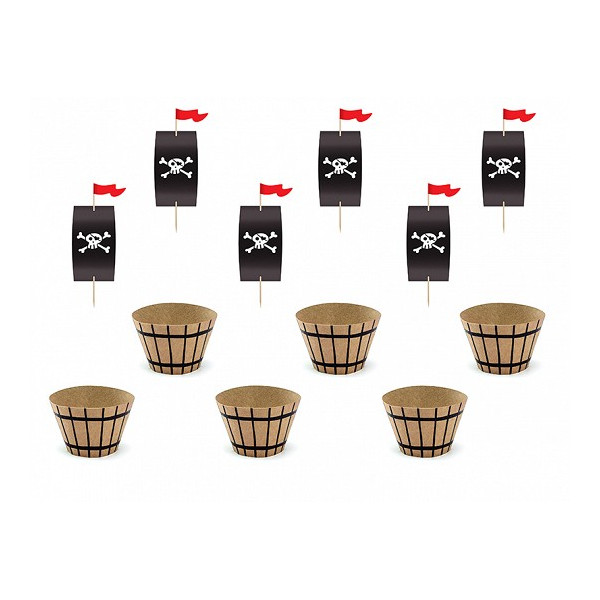 Set de Pirata 6 Unidades para Cupcakes