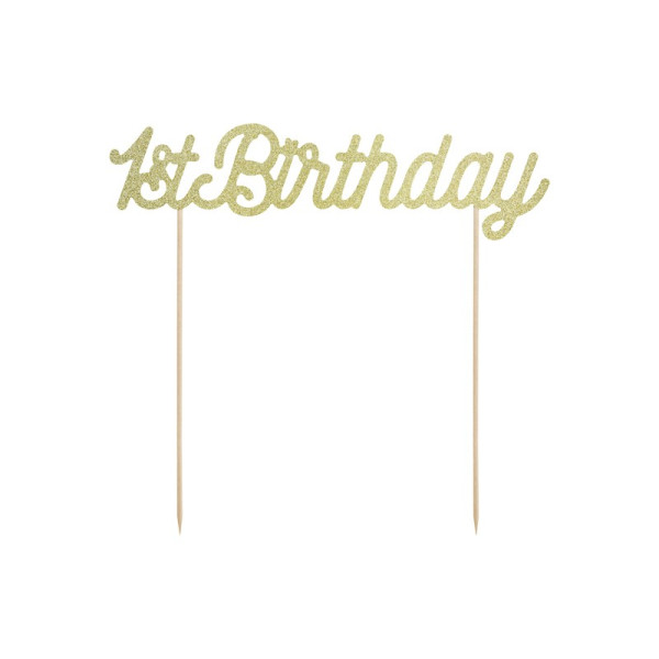 Topper de 1 St Birthday de 21 Centímetros de color Oro
