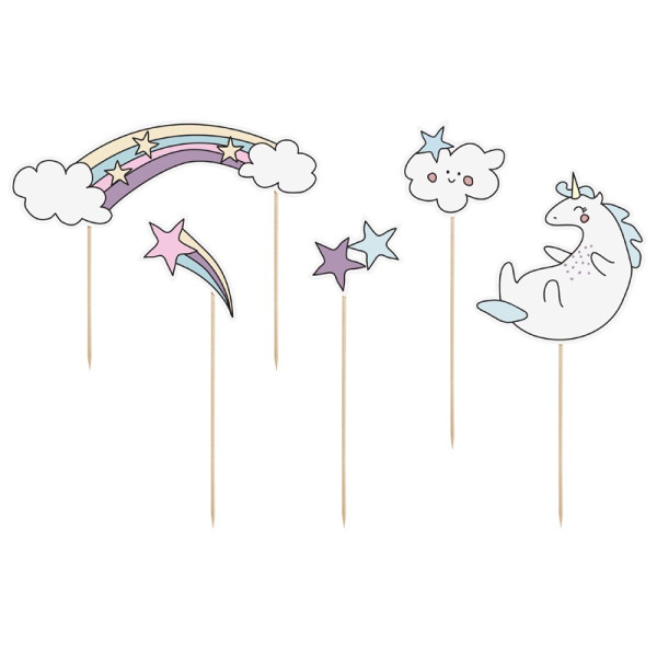 Topper de Unicornio 5 Unidades
