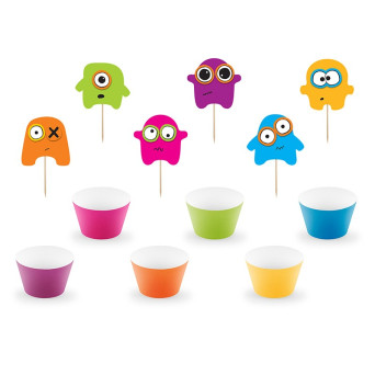 Set de Monstruos 6 Unidades para Cupcakes