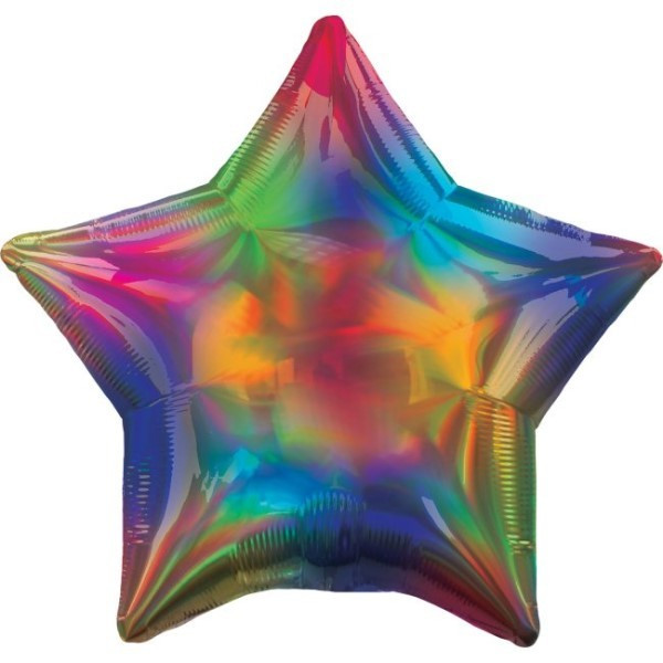 Globo Foil de Estrella Iridiscente Multicolor de 45 Centímetros