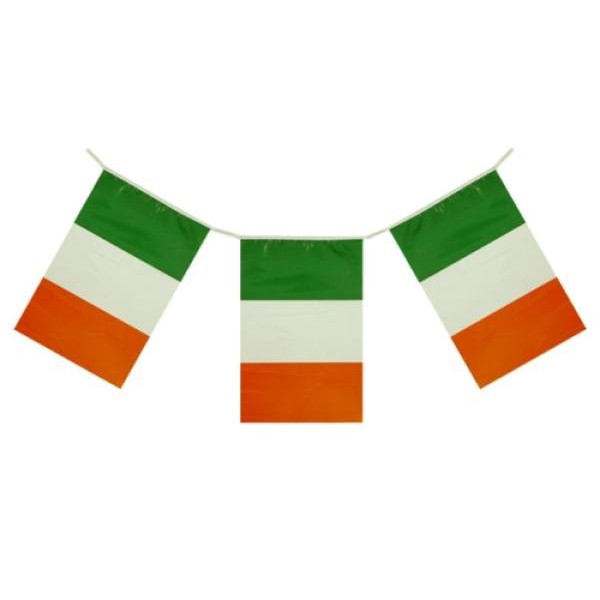 Guirnalda de Bandera Irlanda de Plástico de 20 x 30 Centímetros 50 Metros