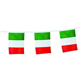 Guirnalda de Bandera Italia de Plástico de 20 x 30 Centímetros 50 Metros