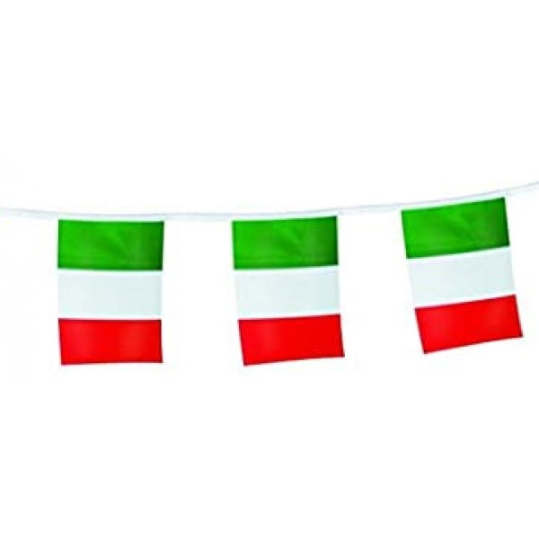 Guirnalda de Bandera Italia de Plástico de 20 x 30 Centímetros 50 Metros