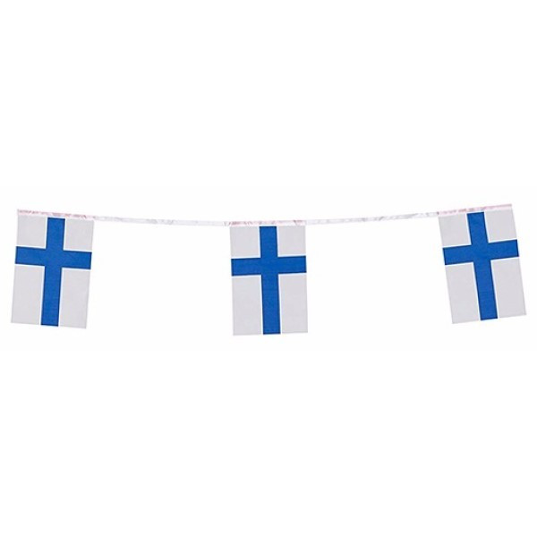 Guirnalda de Bandera Finlandia de Plástico de 20 x 30 Centímetros 50 Metros
