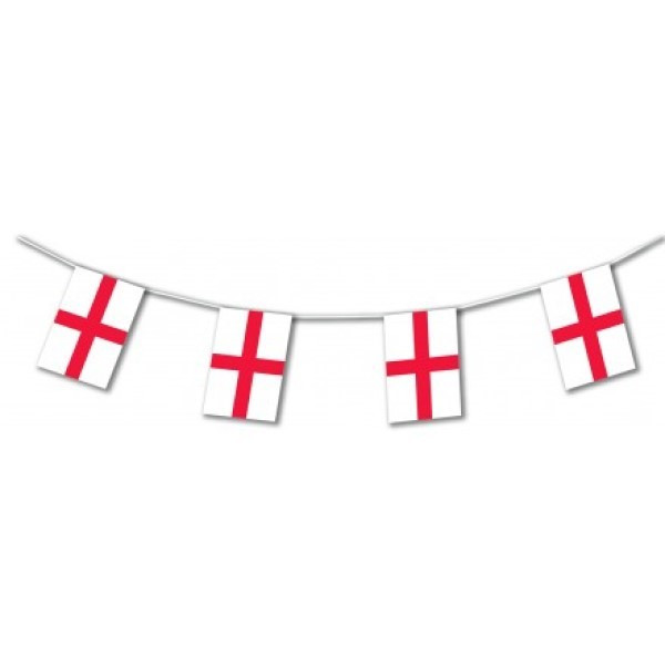 Guirnalda de Bandera Inglaterra de Plástico de 20 x 30 Centímetros 50 Metros