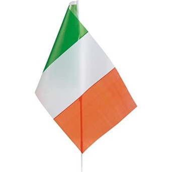Bandera de Irlanda de Plástico de 20 x 30 Centímetros con Palo