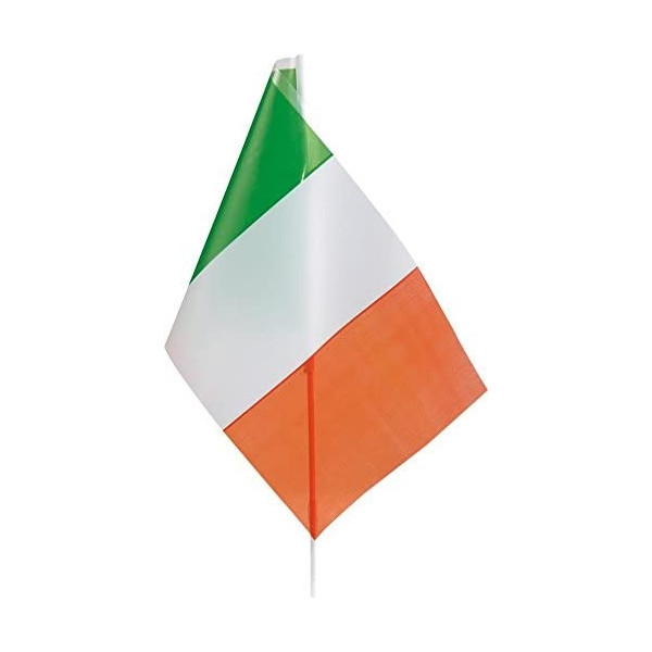 Bandera de Irlanda de Plástico de 20 x 30 Centímetros con Palo
