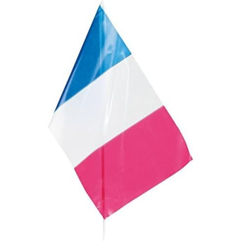 Bandera de Francia de Plástico de 20 x 30 Centímetros con Palo