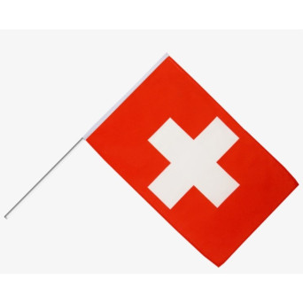 Bandera de Suiza de Plástico de 20 x 30 Centímetros con Palo