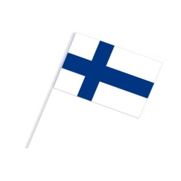 Bandera de Finlandia de Plástico de 20 x 30 Centímetros con Palo