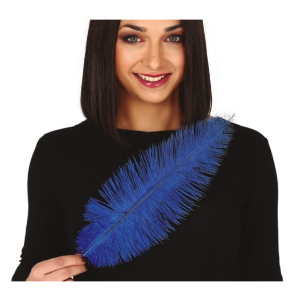 Pluma de Avestruz de 40 Centímetros de color Azul