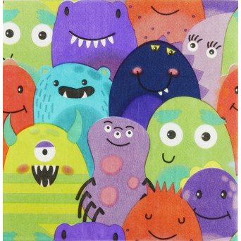 Servilleta de Monstruo 8 Unidades 33 x 33 Centímetros