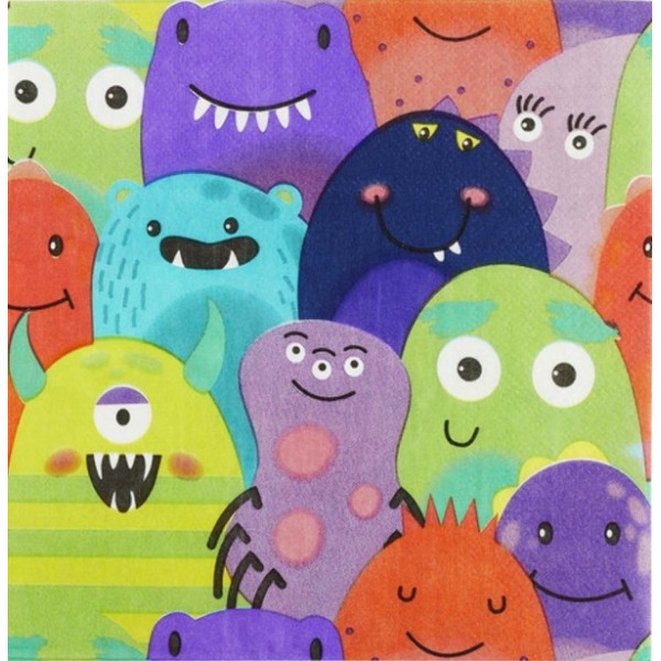 Servilleta de Monstruo 8 Unidades 33 x 33 Centímetros