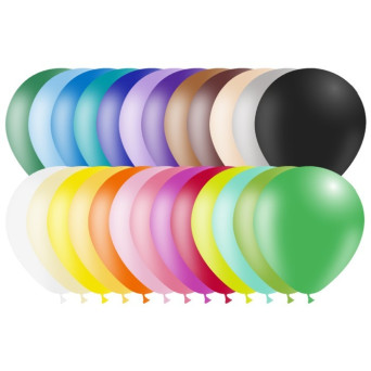 Globo Látex R12 de 30 Centímetros 50 Unidades acabado Mate 100% Biodegradable de Balloonia