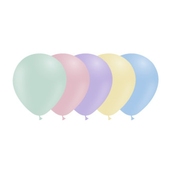 Globo Látex R5 de 14 Centímetros 100 Unidades acabado Pastel 100% Biodegradable de Balloonia