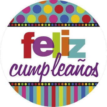 Plato de Feliz Cumpleaños 8 Unidades de 22,8 Centímetros