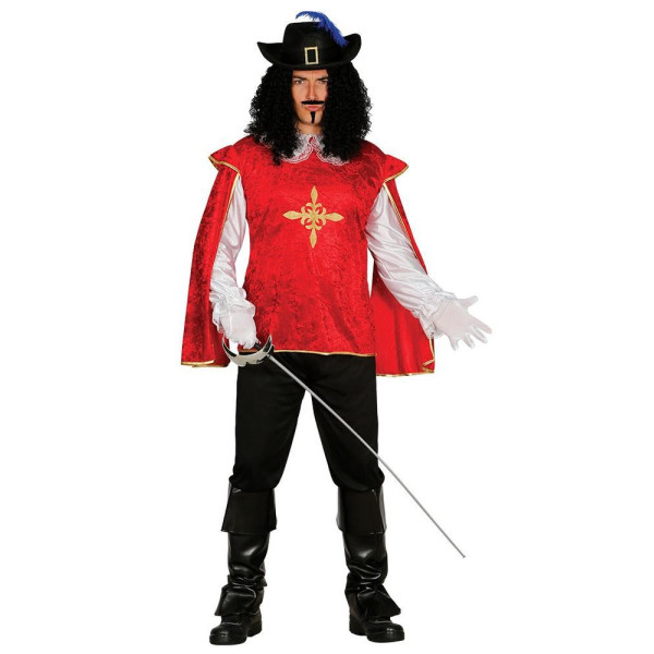Disfraz de Mosquetero de color Rojo para Adulto