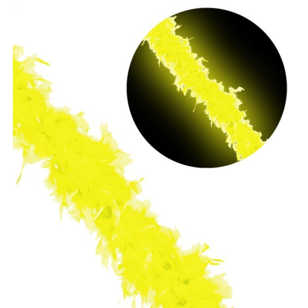 Boa de Plumas de color Amarillo Fluorescente de 1,80 Metros y 50 Gramos
