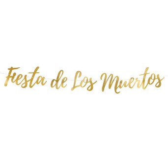 Guirnalda de Fiesta de los Muertos de 22 x 160 Centímetros de color Oro