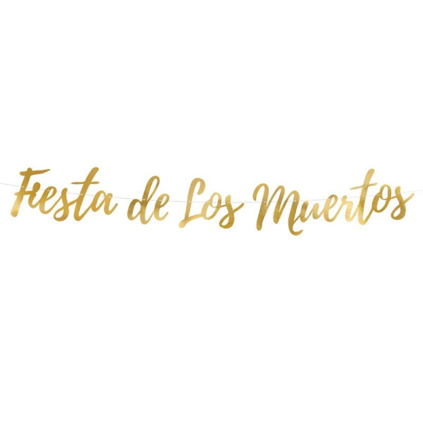 Guirnalda de Fiesta de los Muertos de 22 x 160 Centímetros de color Oro