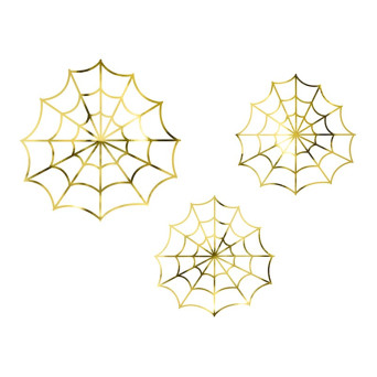 Telaraña de Papel 3 Unidades de color Oro