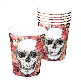 Vaso del Día de los Muertos Mexicano 6 Unidades de 25 Centilitros
