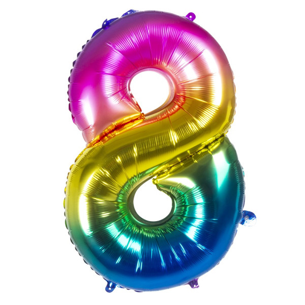 Globo Foil de Número 8 de 86 Centímetros Multicolor