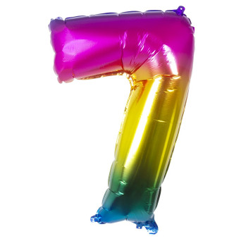 Globo Foil de Número 7 de 86 Centímetros Multicolor