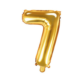 Globo Foil de Número 7 de 35 Centímetros de color Oro